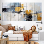 Black Orange Abstract Wall Art Canvas Print, Contemporary Canvas Print
