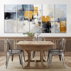 Black Orange Abstract Wall Art Canvas Print, Contemporary Canvas Print