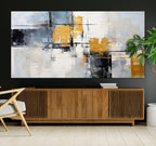 Black Orange Abstract Wall Art Canvas Print, Contemporary Canvas Print