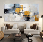 Black Orange Abstract Wall Art Canvas Print, Contemporary Canvas Print