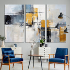 Black Orange Abstract Wall Art Canvas Print, Contemporary Canvas Print