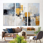 Black Orange Abstract Wall Art Canvas Print, Contemporary Canvas Print