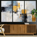 Black Orange Abstract Wall Art Canvas Print, Contemporary Canvas Print