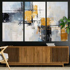 Black Orange Abstract Wall Art Canvas Print, Contemporary Canvas Print