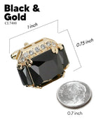 Vittorio Vico Large Rectangular Diamond Flanked Colorstone Crystal Cufflinks: CL 74XX Series
