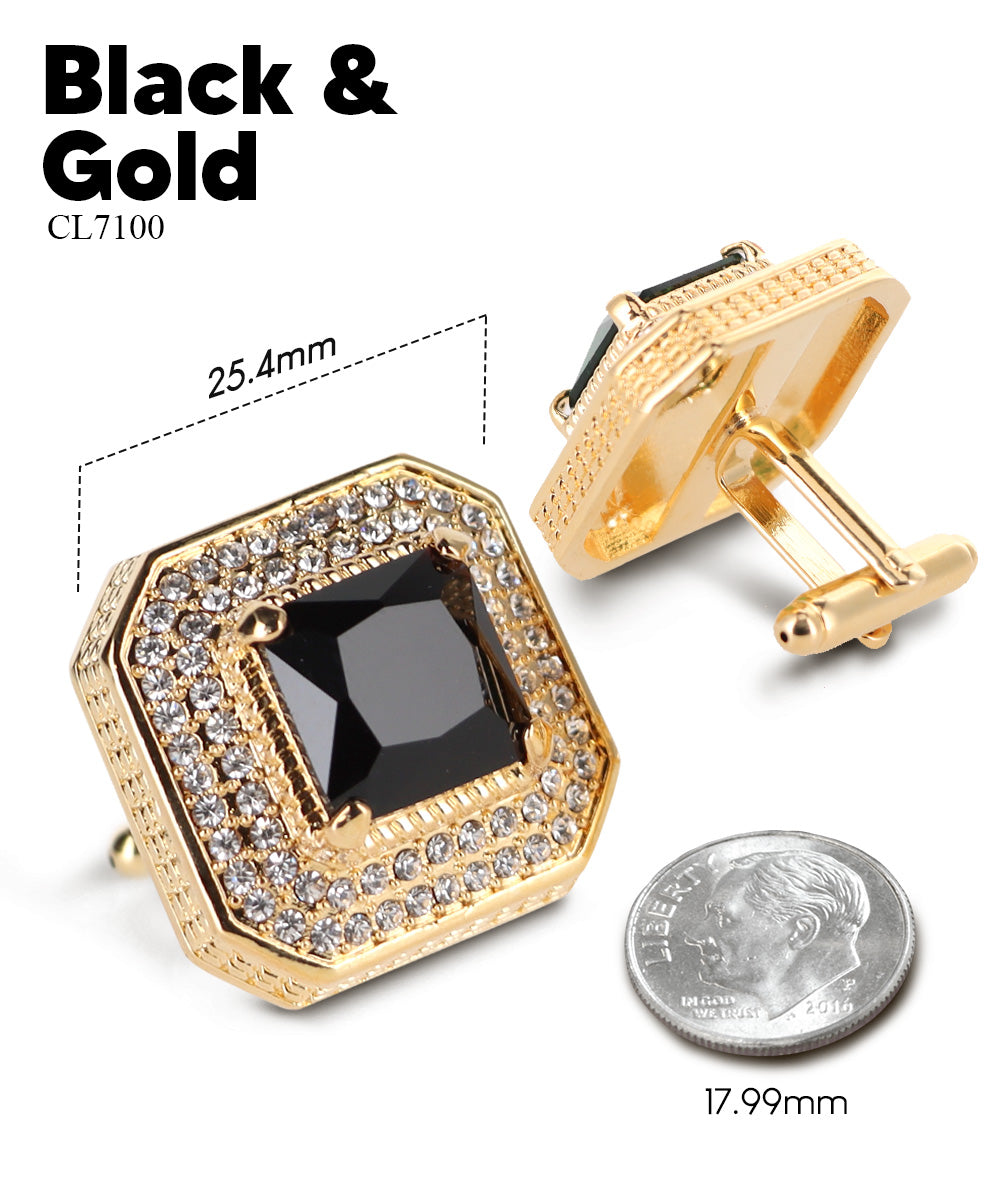 Large Square Crystal Diamond Cufflinks CL71XX