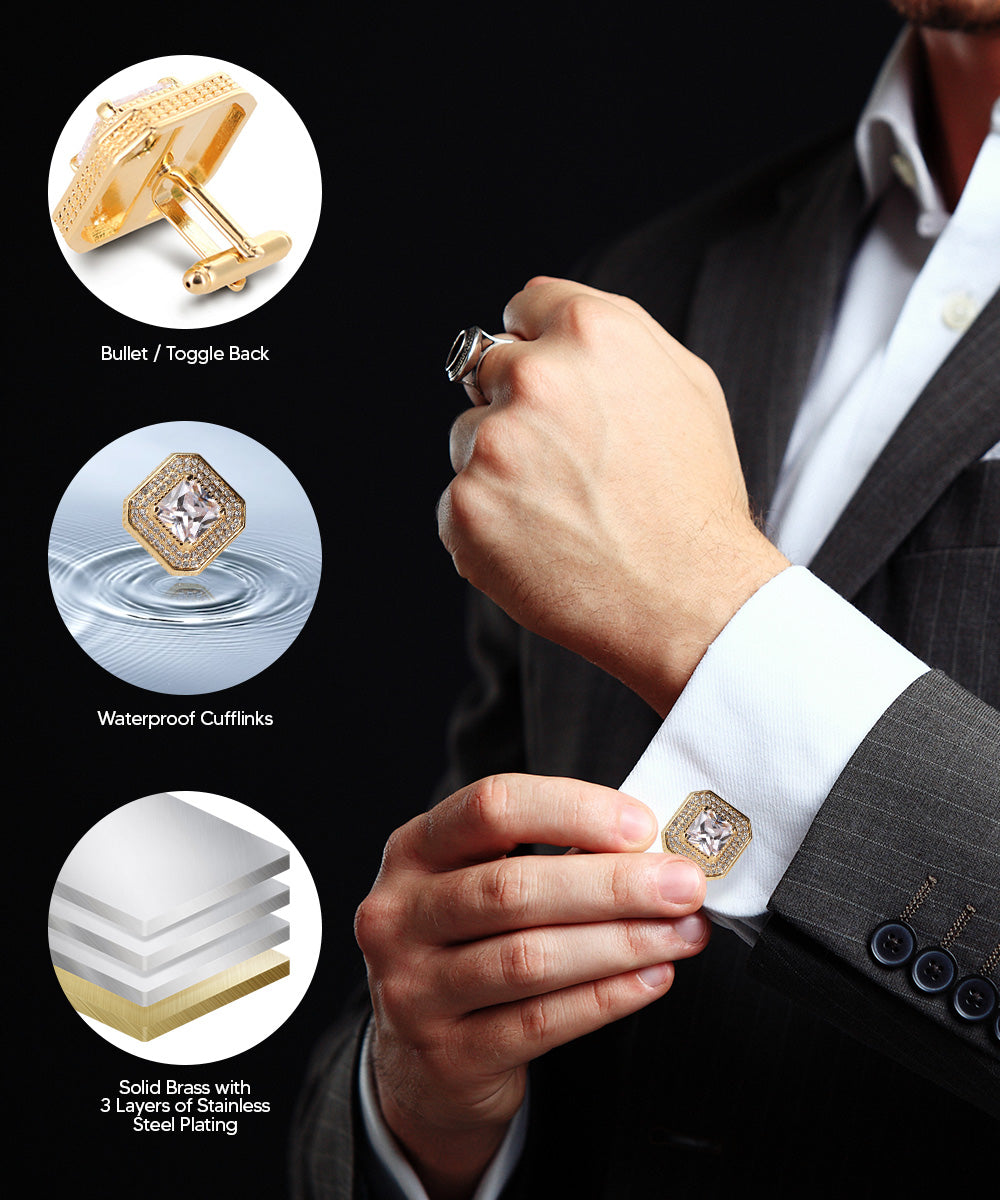 Large Square Crystal Diamond Cufflinks CL71XX