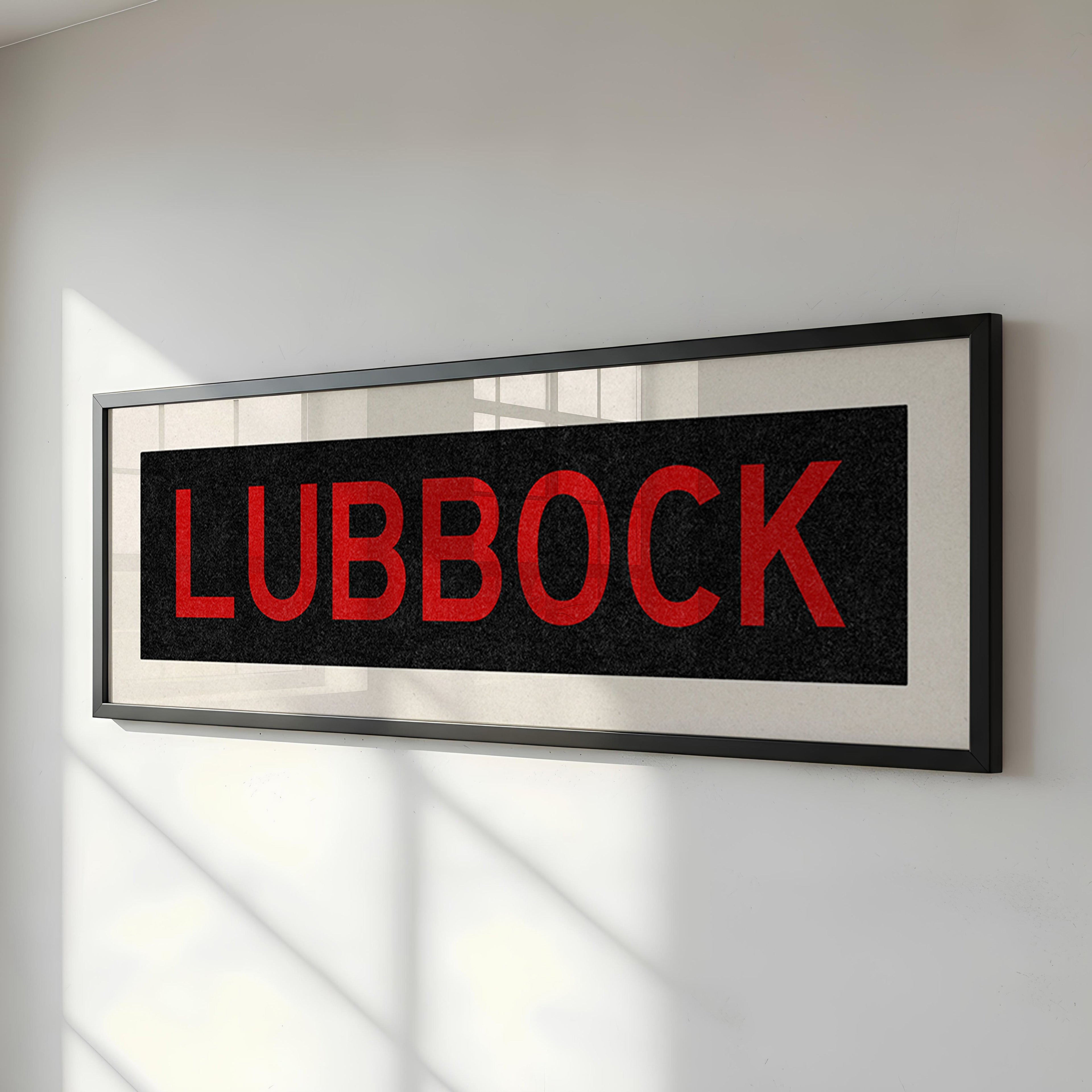 Framed Lubbock Red and Black Bus Scroll