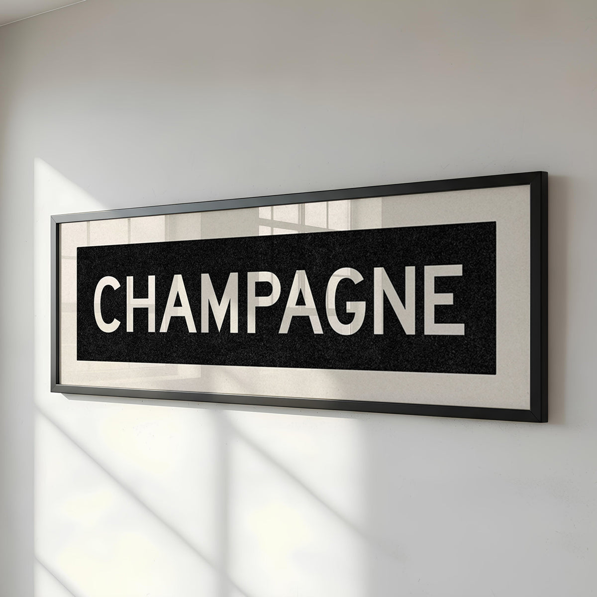 Framed Champagne Bus Scroll Sign
