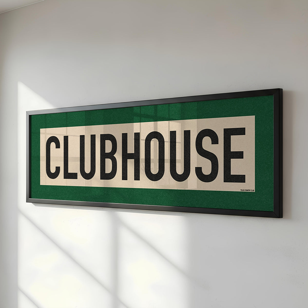 Framed Clubhouse Golf Art Scroll Sign