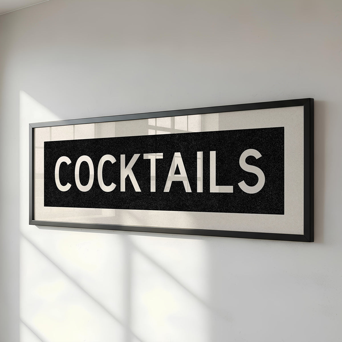 Framed Cocktails Bus Scroll Sign