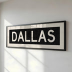 Framed Dallas Bus Scroll Sign