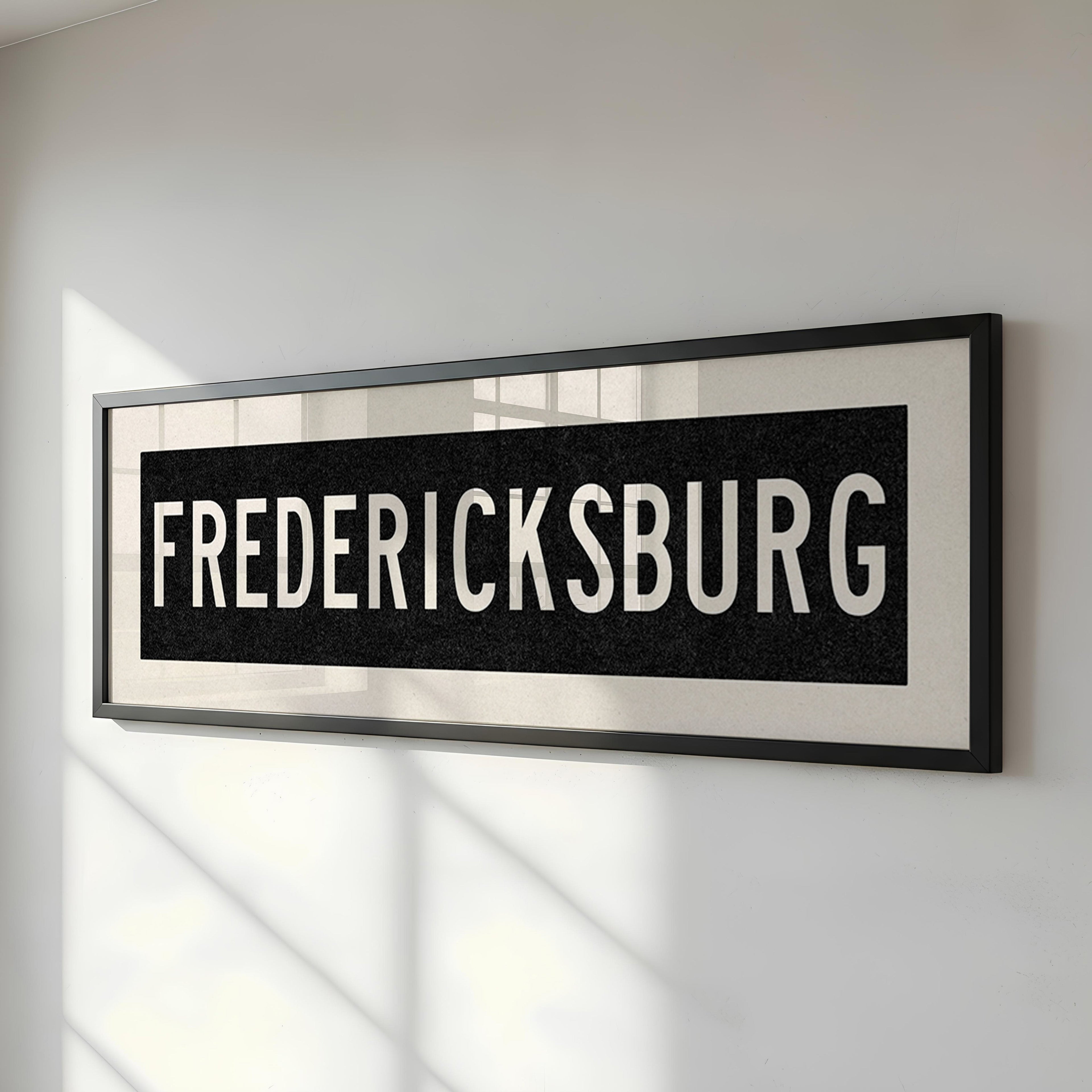 Framed Fredericksburg Bus Scroll Sign