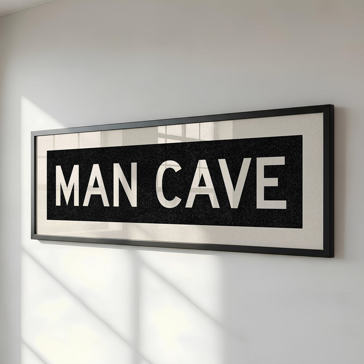 Framed Man Cave Bus Scroll Sign