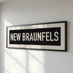 Framed New Braunfels Bus Scroll Sign