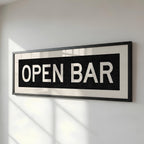 Framed Open Bar Bus Scroll Sign