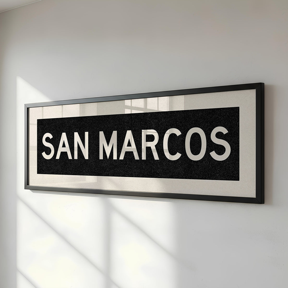 Framed San Marcos Texas Bus Scroll
