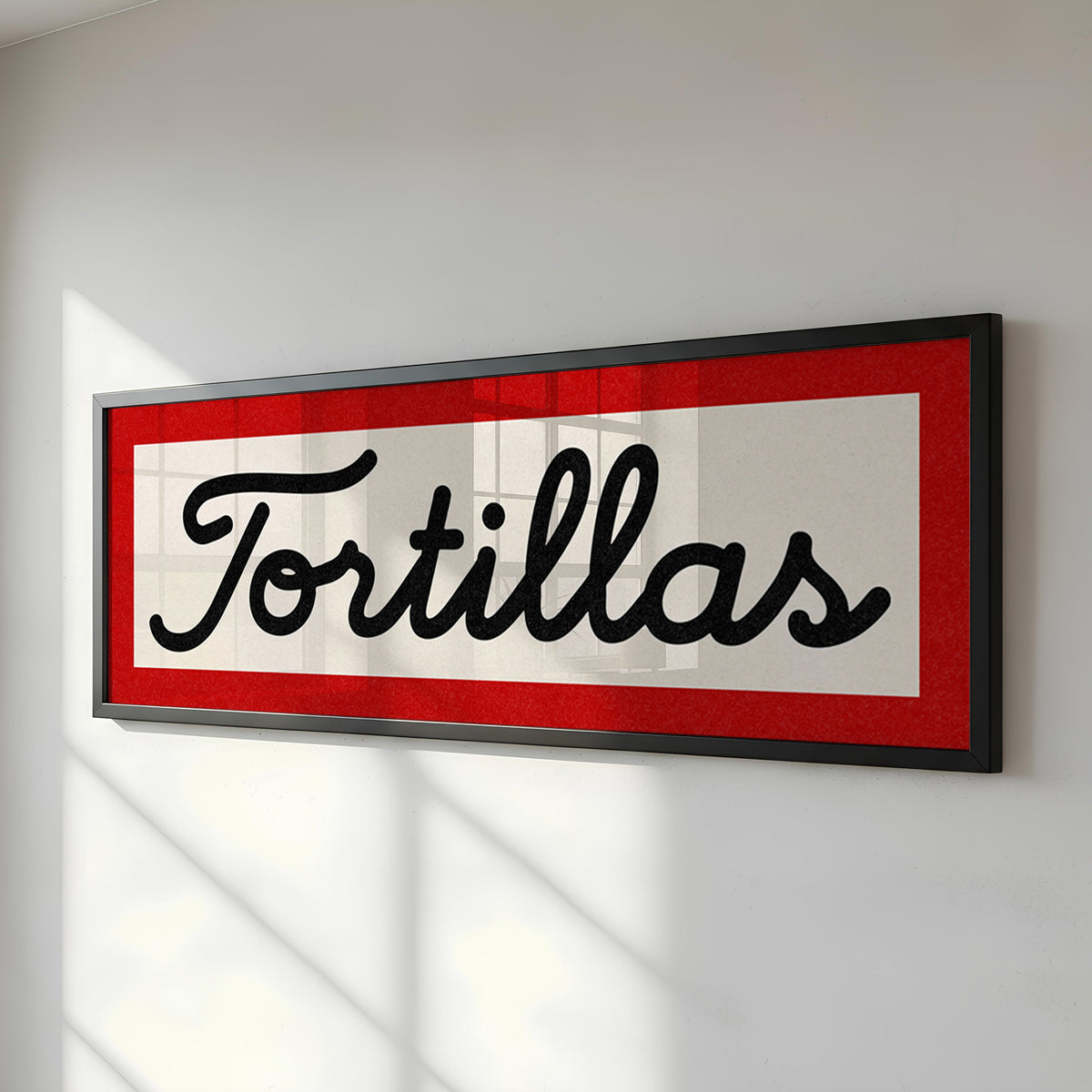 Framed Tortillas White Black Red Trim Art Print