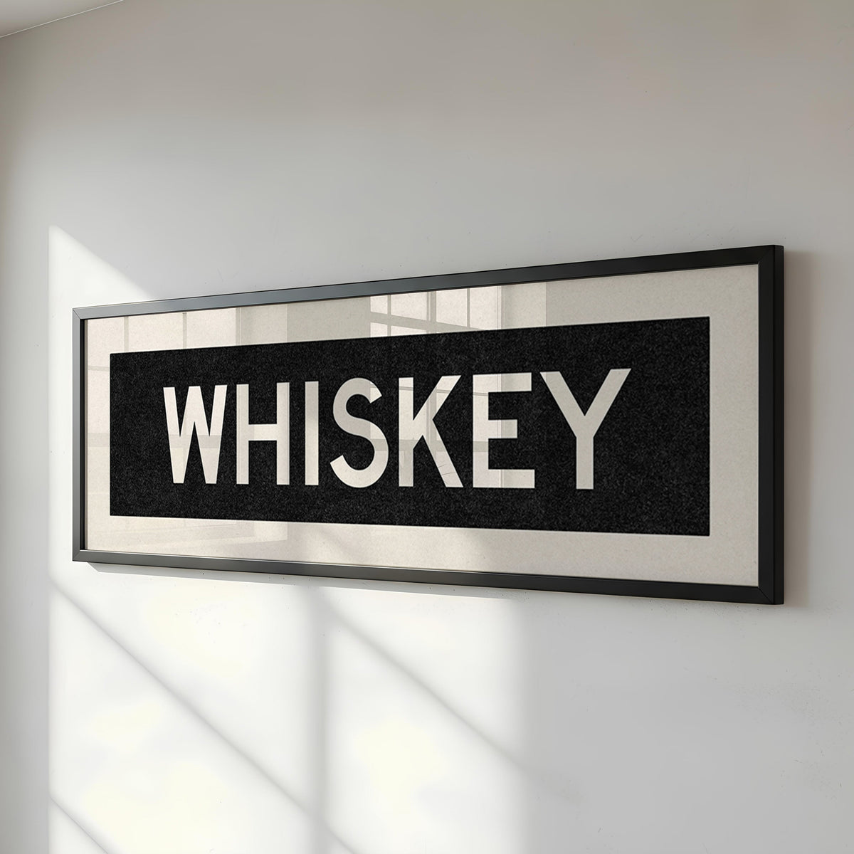 Framed Whiskey Bus Scroll Sign