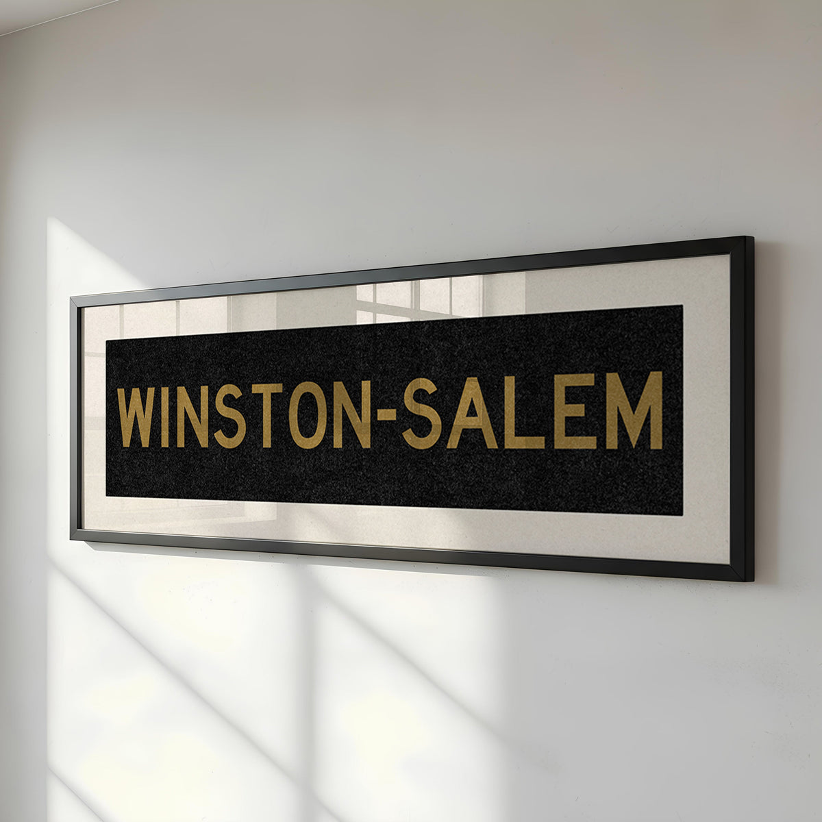 Framed Winston Salem Black & Gold Bus Scroll