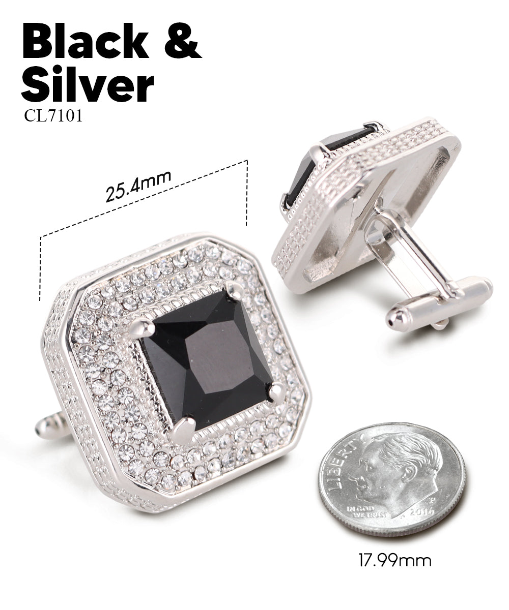 Large Square Crystal Diamond Cufflinks CL71XX
