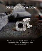 Large Square Crystal Diamond Cufflinks CL71XX