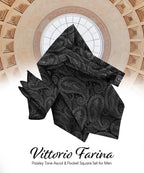 Vittorio Farina Men's Woven Paisley Ascot & Pocket Square