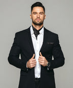 Vittorio Farina Men's Woven Paisley Ascot & Pocket Square