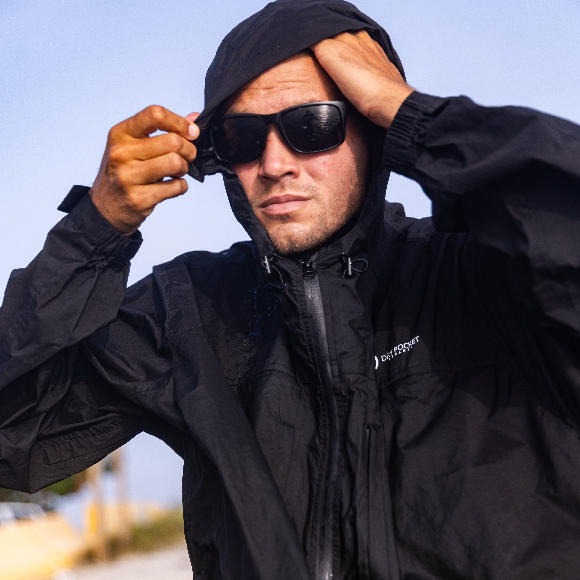 Black Fin - Waterproof Rain Jacket With A Waterproof Pocket