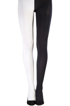 Two-Tone Black and White Seamless Adult Tights