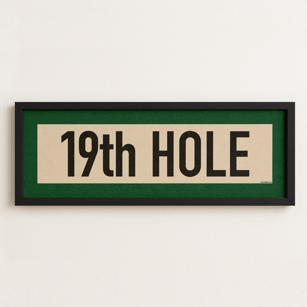 Framed 19th Hole Golf Art Scroll Print