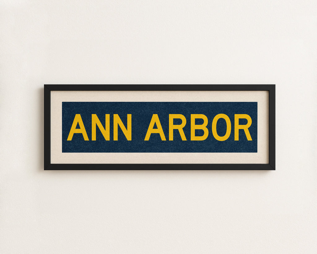 Framed Ann Arbor Navy Bus Scroll