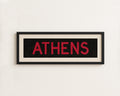 Framed Athens Red and Black Bus Scroll