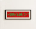 Framed Merry & Bright Red Green Christmas Art Print