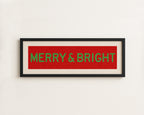 Framed Merry & Bright Red Green Christmas Art Print