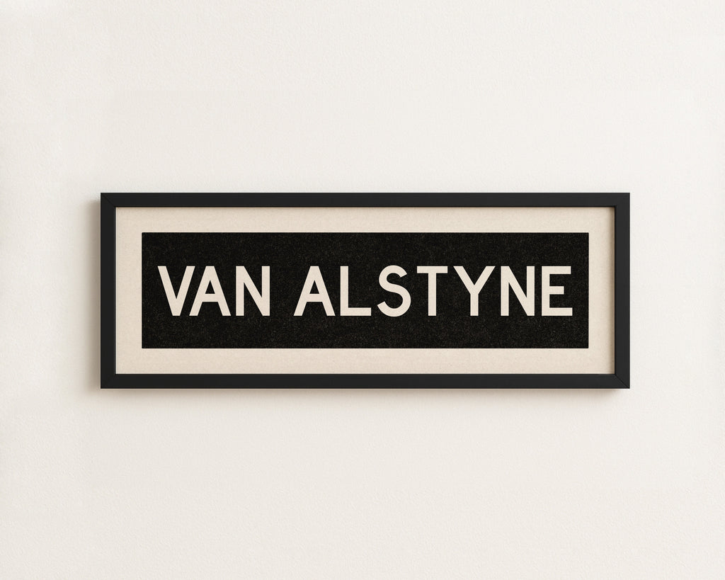 Framed Van Alstyne Bus Scroll Sign