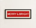 Framed Merry & Bright Red Christmas Art Print