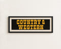 Framed COUNTRY & WESTERN Sign Black & Gold Art Print