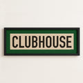 Framed Clubhouse Golf Art Scroll Sign