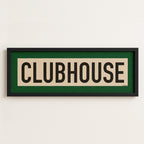 Framed Clubhouse Golf Art Scroll Sign