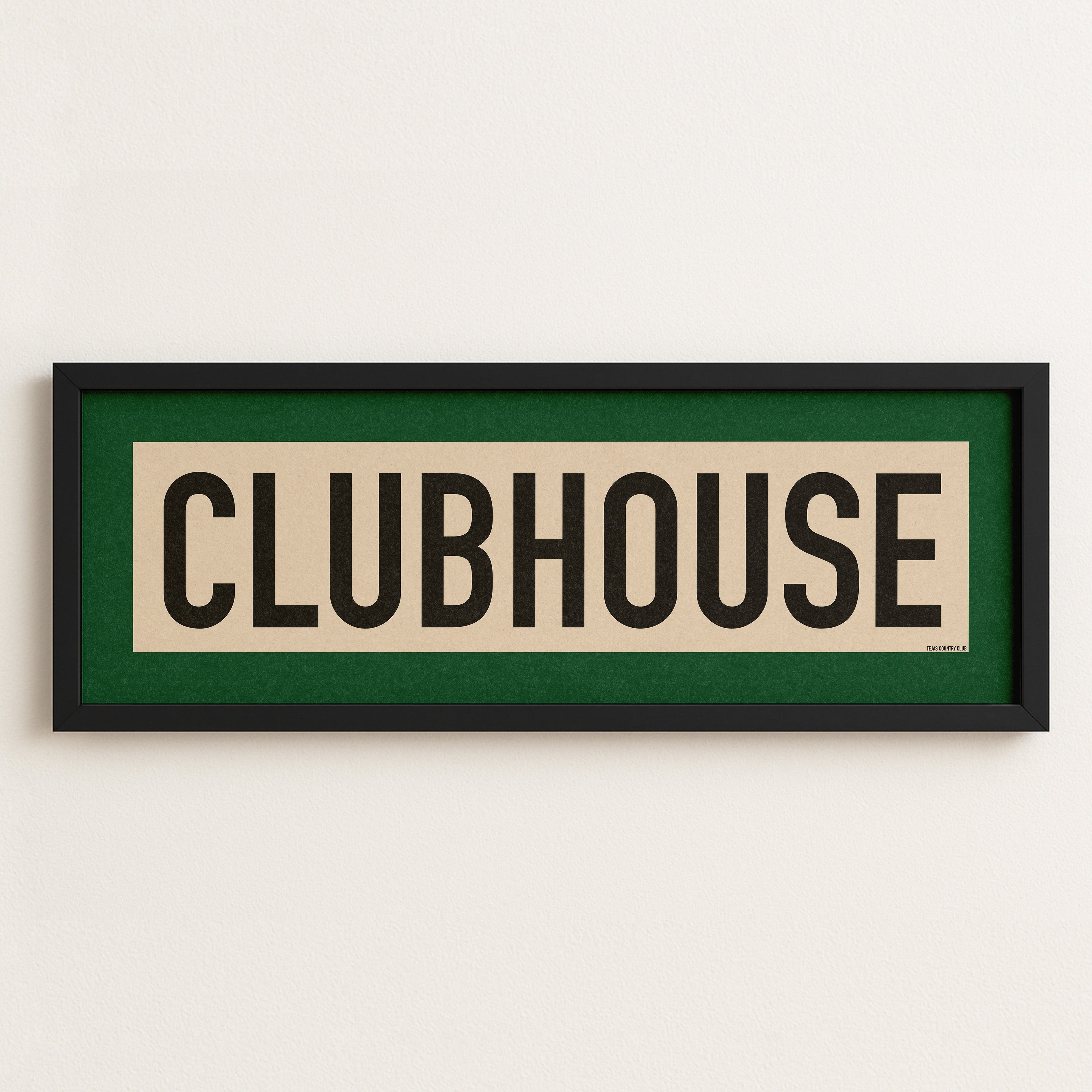 Framed Clubhouse Golf Art Scroll Sign