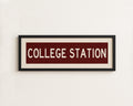 Framed College Station Maroon Bus Scroll