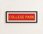 Framed College Park Red and Gold Bus Scroll