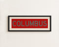 Framed Columbus Red Bus Scroll