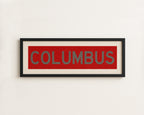 Framed Columbus Red Bus Scroll