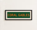 Framed Coral Gables Green and Orange Bus Scroll