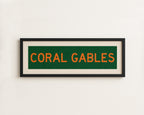 Framed Coral Gables Green and Orange Bus Scroll