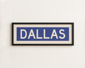 Framed Dallas Blue and White Bus Scroll