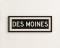 Framed Des Moines Iowa Bus Scroll Sign
