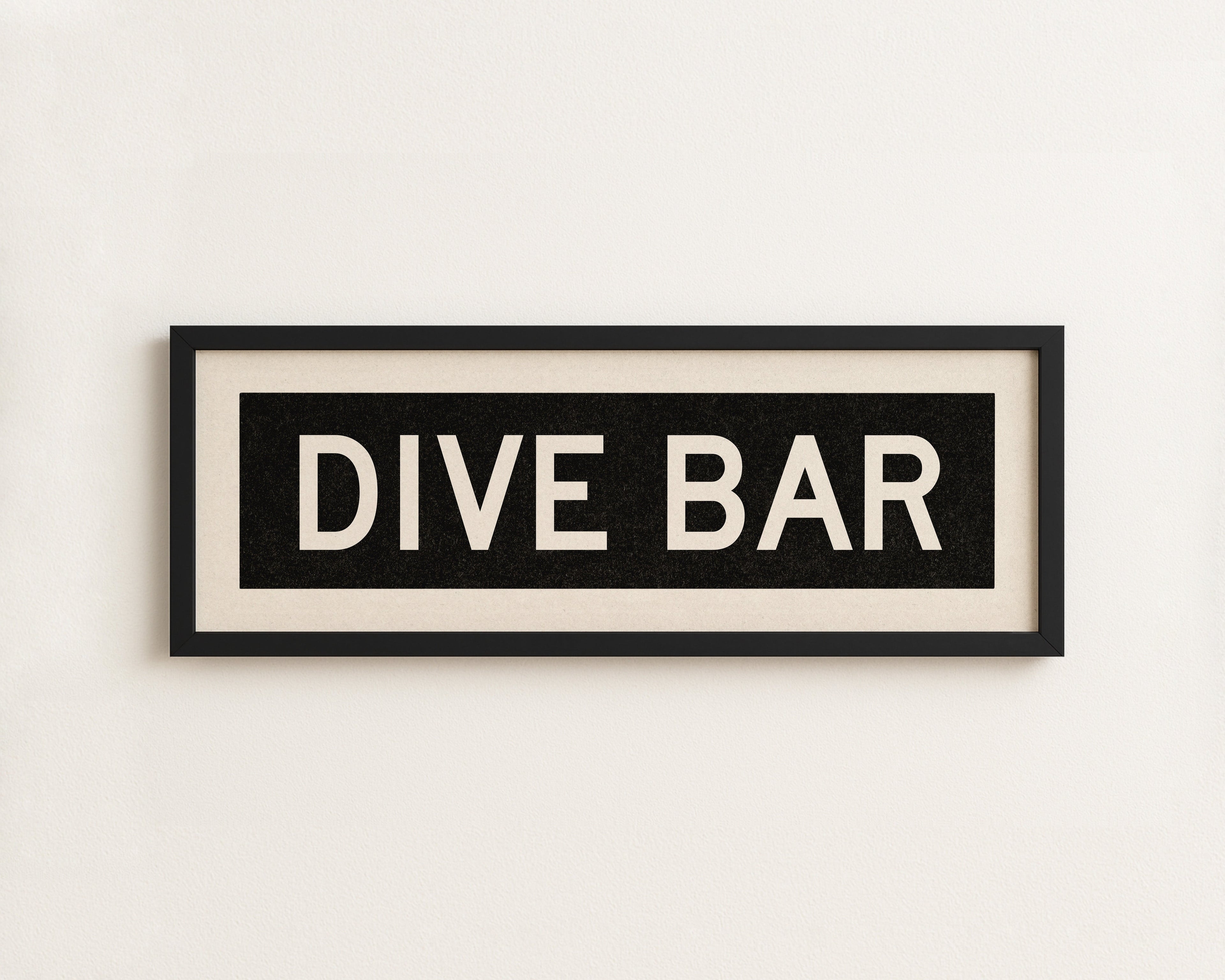 Framed Dive Bar Bus Scroll Sign